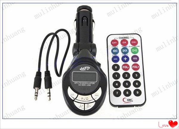 Car kit MP3 Foldable FM Transmitter for SD/MMC/USB/CD FM with remote control support SD card and USB slot MQ200