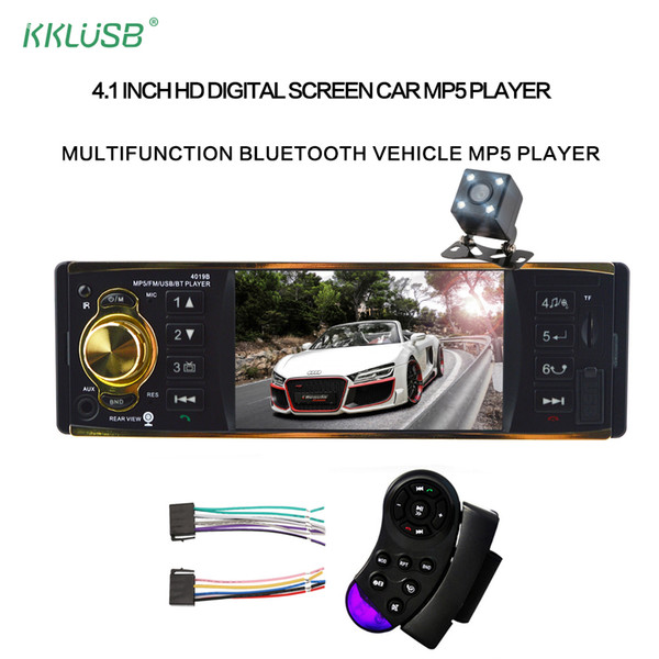 4019b Car Radio 4.1'' Inch 12v 1 Din Auto Audio Stereo Bluetooth 2.0 Usb Aux Fm Radio Tuner Support Rear View Camera Autoradio