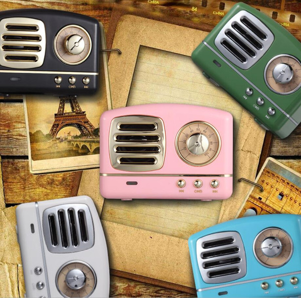 6styles Bluetooth Speaker vintage mini Classic Style Bluetooth Rich Bass Radio Loud Stereo Sound System USB/SD Readers car decor FFA1029