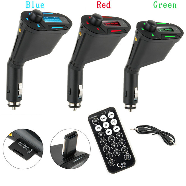 3color Car Audio Fm Transmitter Mp3 Player Wireless Remote Control Car Kit Usb Charger For Car Stereos