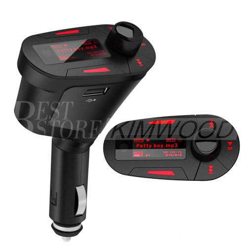 New Car Kit MP3 Player Wireless FM Transmitter Modulator wma wireless USB SD MMC LCD With Remote Blued Light