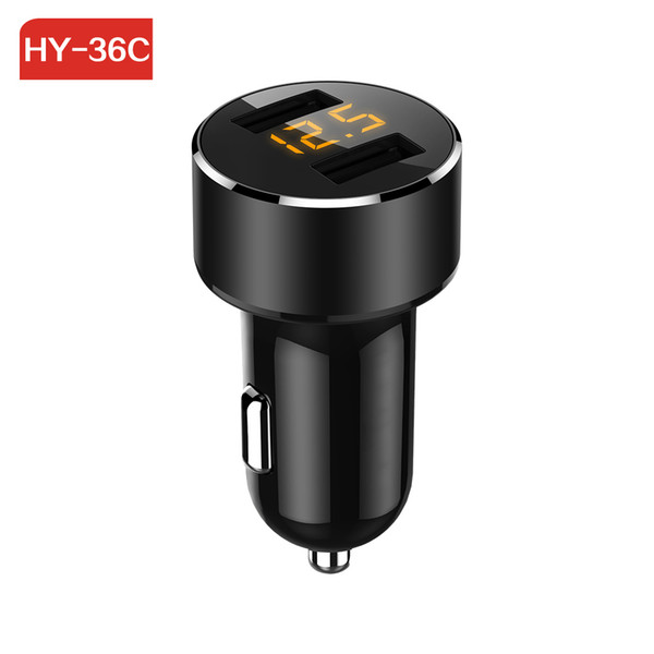 HY36C car charger Mini 3.4A Dual usb Port fast charger car-styling Voltage detection for phone Quick Car Charger