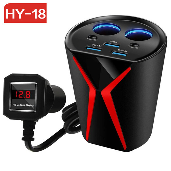 HY18 Multifuction Car Cigarette Lighter Socket Splitter Power Adapter 3.1A 3 USB Car Charger for Phone DVR Input DC 12V - 24V