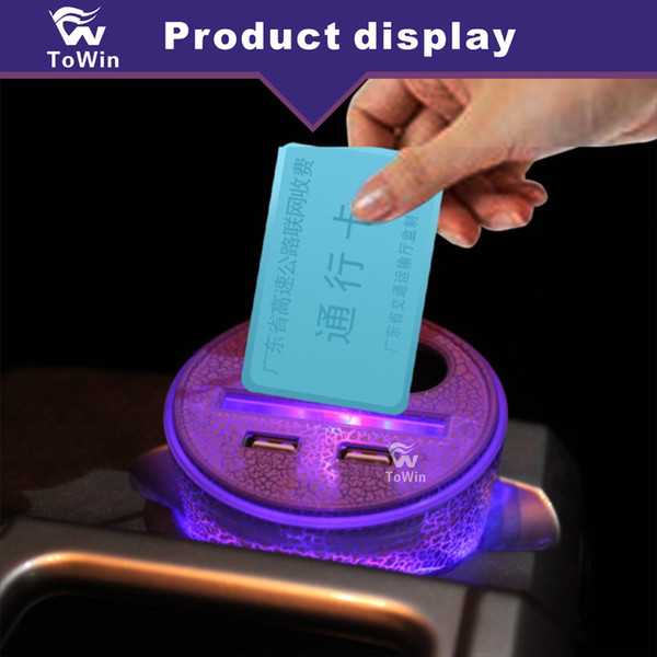 Car Charger Card Slot Multifunctional Dual Cigarette Lighter Dual USB Interior Accessories Creative Luminous Light Design Auto Charger Phone