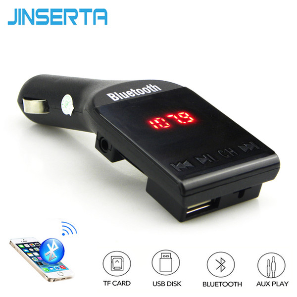 JINSERTA Bluetooth FM Transmitter MP3 Player Handsfree Call Car Kit Support USB Flash TF Micro SD AUX Audio Music MP3 Players