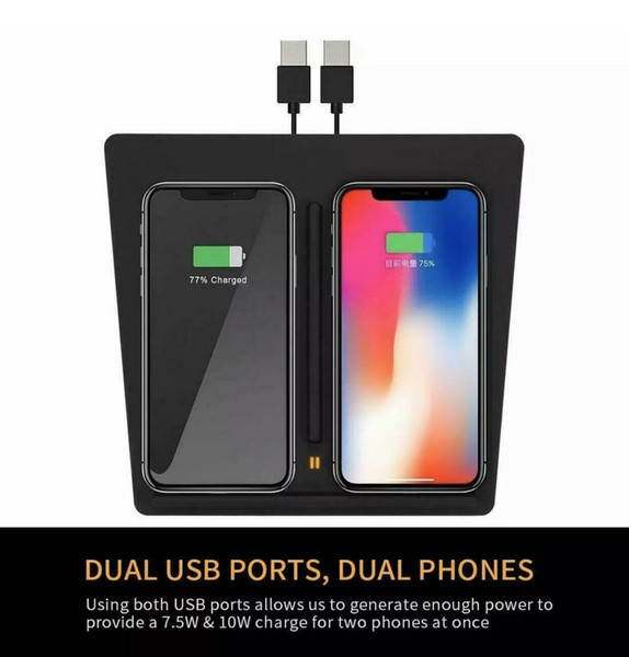 Fast Wireless Charger for Tesla Model 3 Center Console Dual Phones Charging Pad For All phones