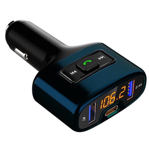 C52S Car FM Transmitter modulator MP3 Player Bluetooth Handsfree Calls Built-in PD 18W DAB Digital USB TYPE C Charger Adapter