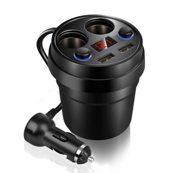 2019 New Cup Car Charger Dual USB Cable Charger 80W Multifunctional Cigarette Lighter Fast Car Mobile Phone Charger