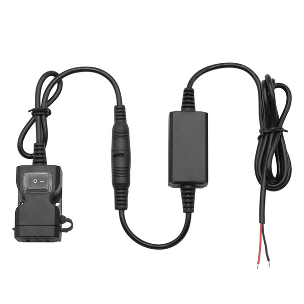 1PCS 3.1Amp Waterproof Motorcycle Dual USB Charger Kit USB Adapter Cable Phone Tablet GPS Charger with Cable Harness