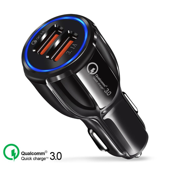 3 PCS Quick Charge 3.0 Charger QC 3.0 5V 9V 12V Dual USB Car Charge Fast Charger Mobile Phone Travel Adapter Car-charge