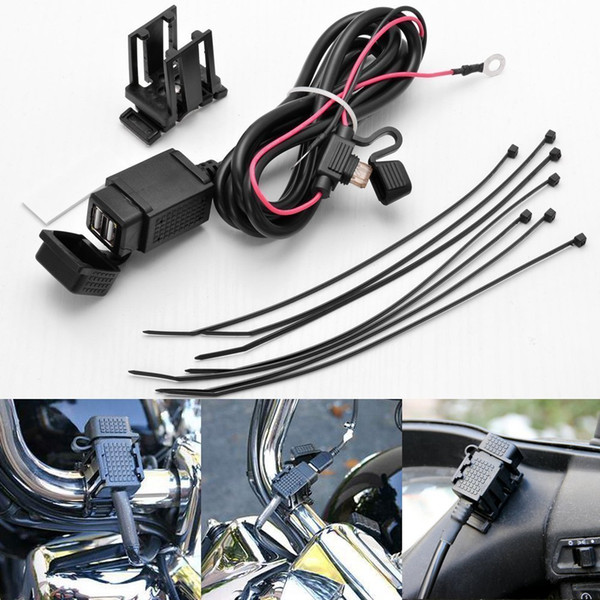 12V Dual USB Port Power Socket 2.1A Waterproof Mobile Charger For Motorcycle Car Boat Marine