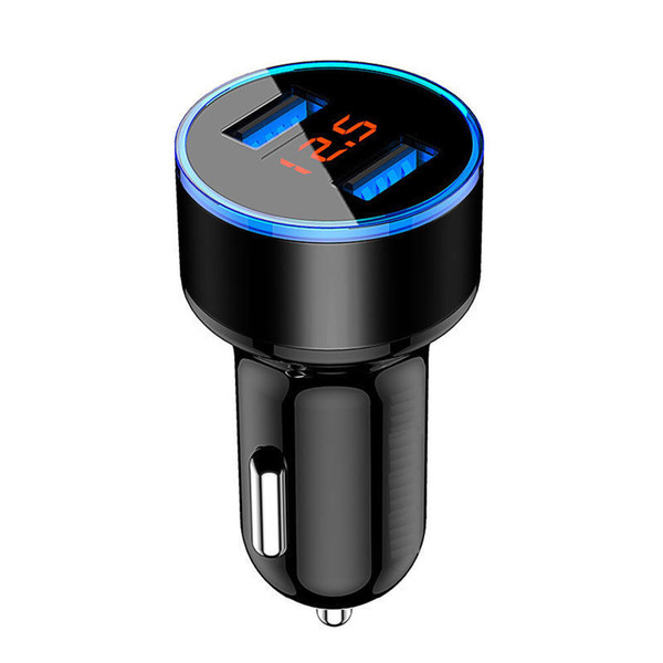 Car Charger 5V 2.1A LED Display Fast charger Dual Usb Phone Car-Charger 12-24V Cigarette Socket Lighter