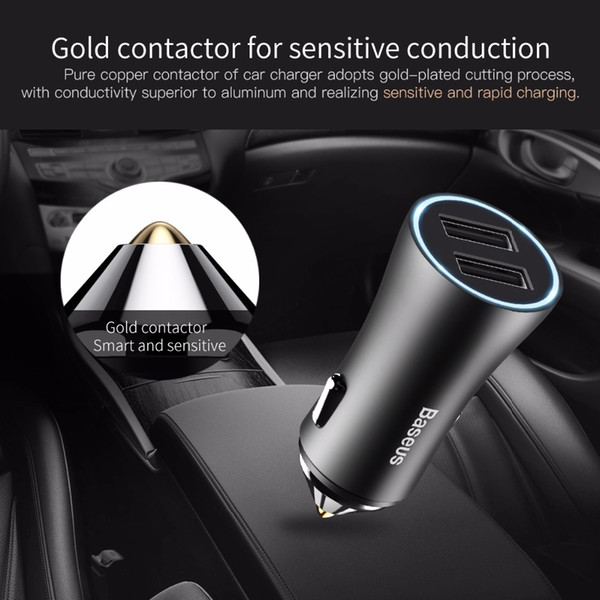 Dual Usb Car Charger For Iphone Xs Samsung Mobile Phone Charger Car Cigar Lighter Tablet Gps Travel Adapter Phone Charger