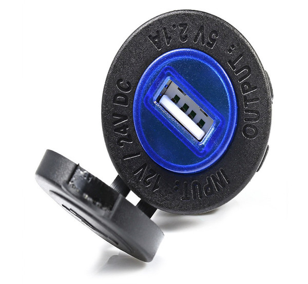 C939 5V 2.1A Single USB Vehicle Power Plug Blue Work Light Water Resistant Motorcycle Socket Can Charge with your Smartphone