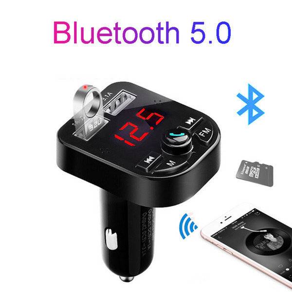 JINSERTA Car Kit Bluetooth 5.0 Handsfree Wireless FM Transmitter LCD MP3 Player USB Charger 3.1A Car Accessories