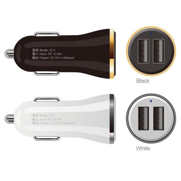 2 USB Output Car Charger 2.4A max(Real) Fast Charge For Iphone for Samsung mobile phones tablets