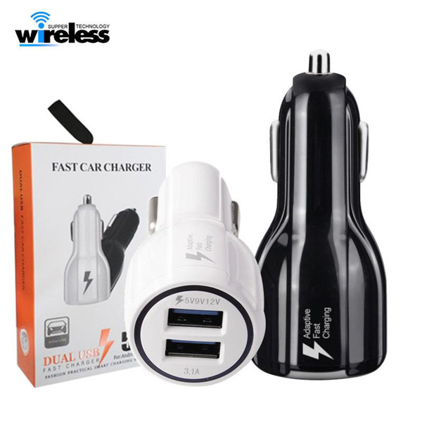 Car Charger 9V 2A 12V 1.2A QC3.0 fast car charge 3.1A Dual USB Adapter Charger for smartphones with package