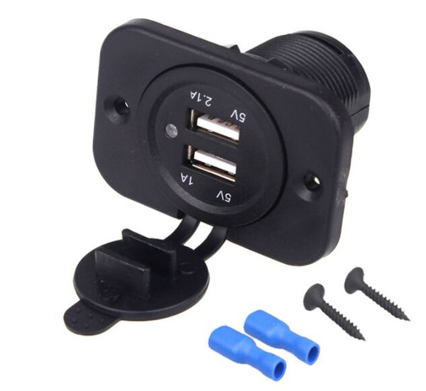 12V 2.1A 3.1A Flush Mount Dual USB Charger Panel Mount for Car Bus Marine Boat YC-A05