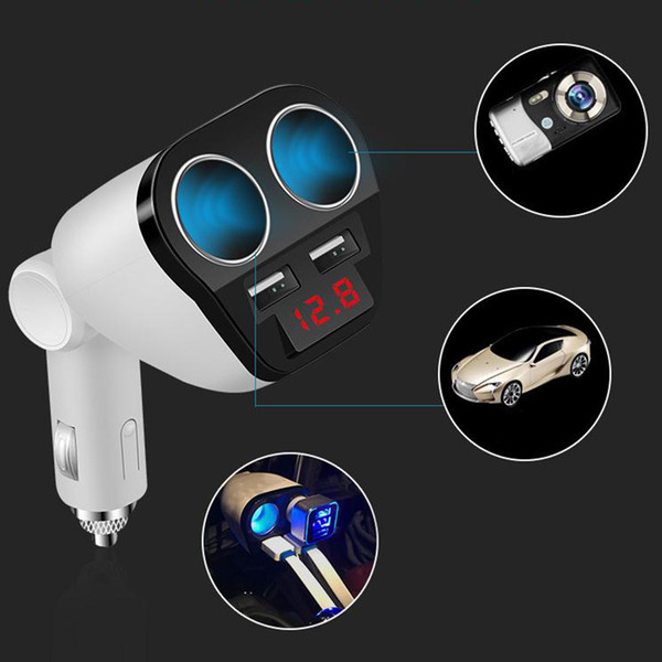 New Dual USB Car Charger Cigarette Lighter Double Power Adapter Socket Splitter