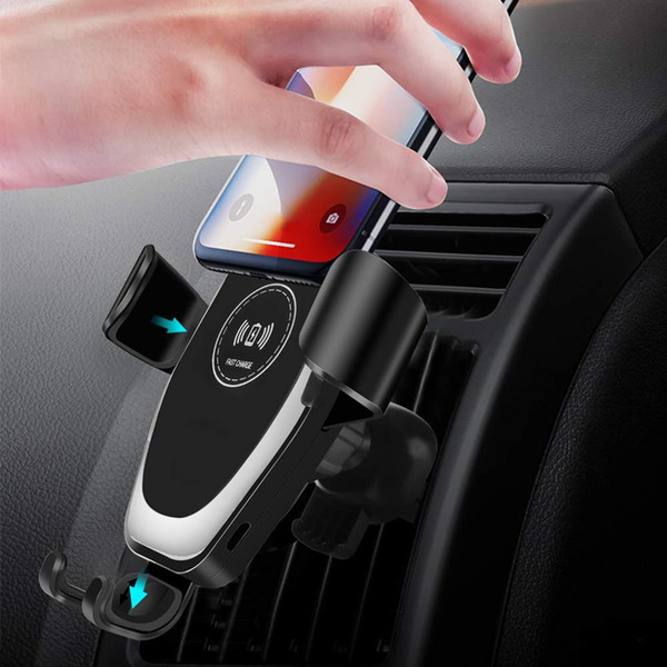 Car Mount Qi Wireless Charger For iPhone 11 Pro XS Max X XR 8 10W Fast Charging Car Phone Holder Stand For Samsung S10 S9