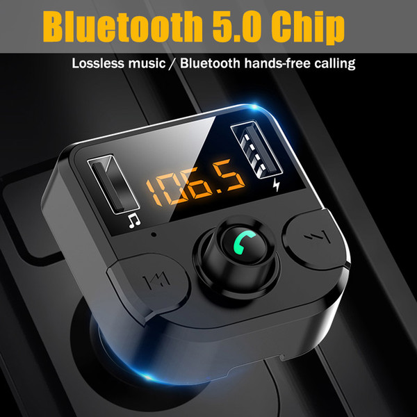 In Car Mp3 Player Bluetooth 5.0 FM Transmitter with U Disk TF Car Music Play Dual USB 3.4A Quick Charger