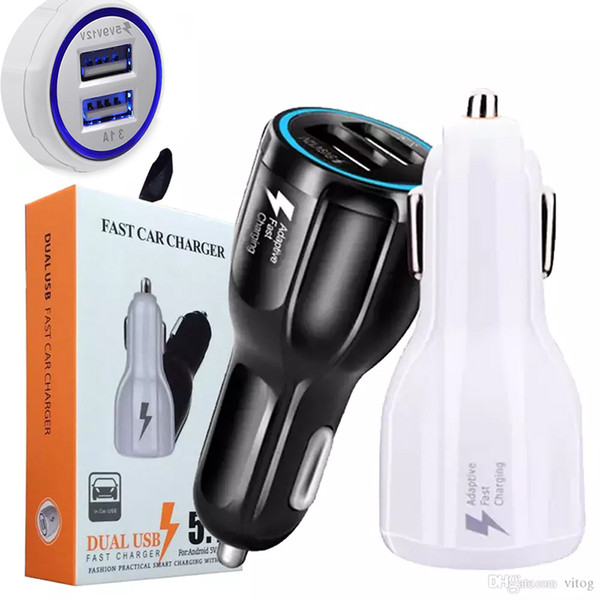 QC3.0 Fast Charge 3.1A Quick Charge Car Charger Dual USB Fast Charging Phone Charger Galaxy S8