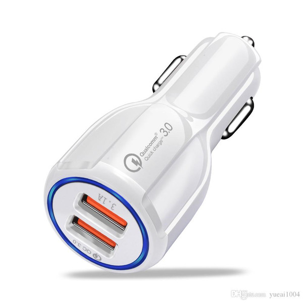 Car USB Charger Quick Charge 3.0 2.0 Mobile Phone Charger 2 Port USB Fast Car Charger for iPhone Samsung Tablet Car-Charger