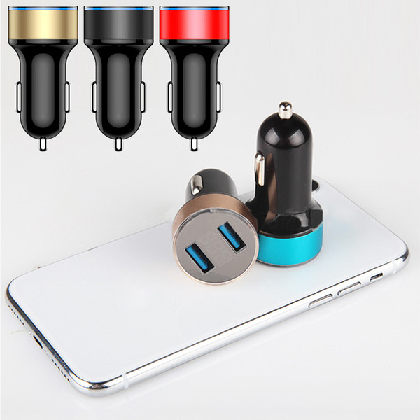 2019 New Arrival 3.1A Dual USB Car Charger 2 Port LCD Display 12-24V Cigarette Socket Lighter Fast Car Charger Power Adapter