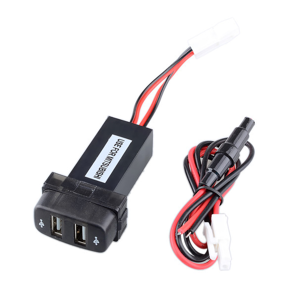 12V 2.1A Dual USB Port Power Socket Mobile GPS Car Charger For MITSUBISHI Free Ship