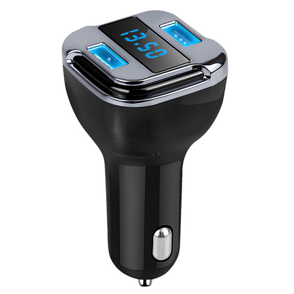 2 Port Dual USB Car Quick Charger GPS Car Satellite Positioning Tracker with OLED Display 24W 4.2A CEC_63C