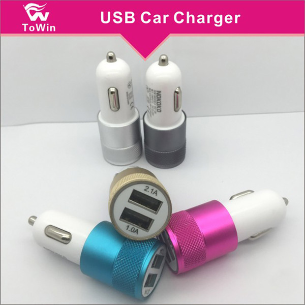 Top sale Hot sale,universal Dual USB Car Charger 2 port charging travel adapter,5 Colors,Suitable for most phone models.Wholesale.