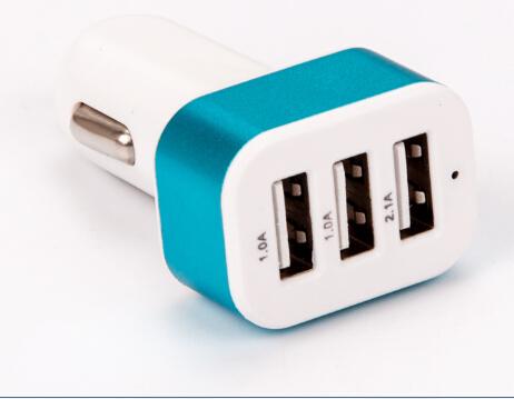 Micro Auto Universal Dual 3 Port Usb Charger Carregador Veicular Micro Usb Car Charger 5V 2.1 A Car-charger for Mobile phone