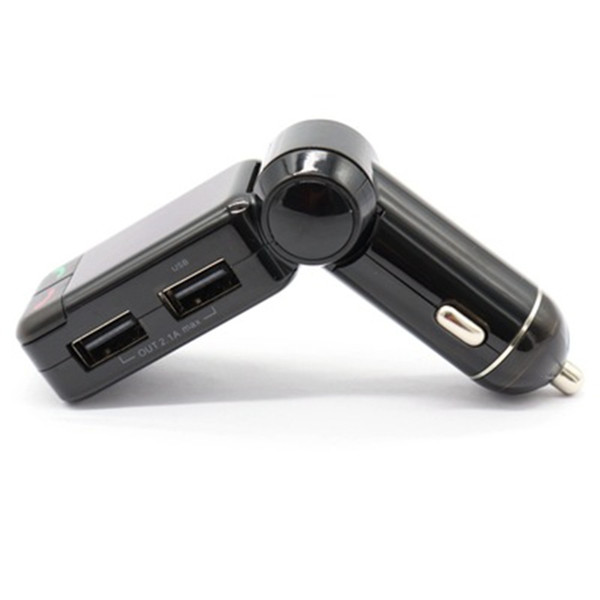 Dual USB Charger compatible Bluetooth Handsfree Car Charger FM Transmitter&Music adapter with 50cm Audio line