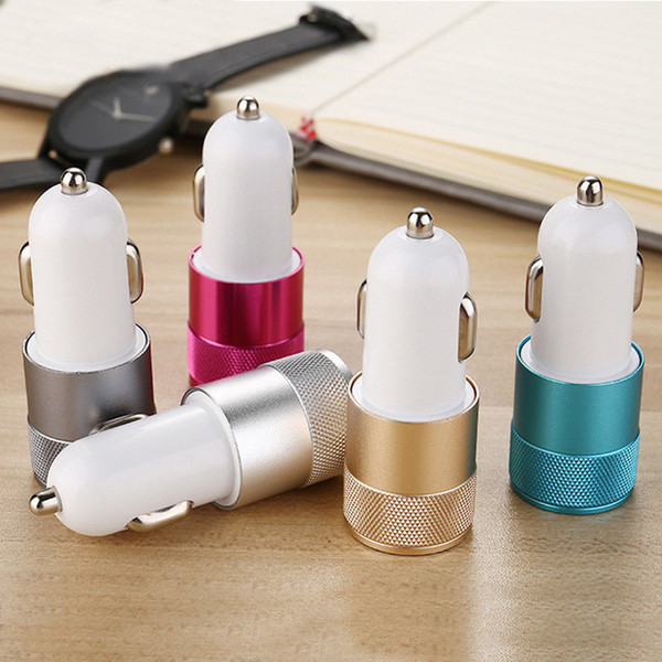 Mini USB Car Charger 2 Port Universal 12 Volt 1 ~ 2 Amp for Apple iPhone iPad iPod Samsung Galaxy Motorola Droid Nokia Htc