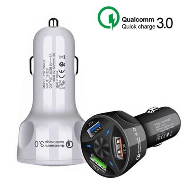 QC 3.0 Car Charger 5V 7A 3 Usb Fast Electric Car Charger Car Phone Charger KC395