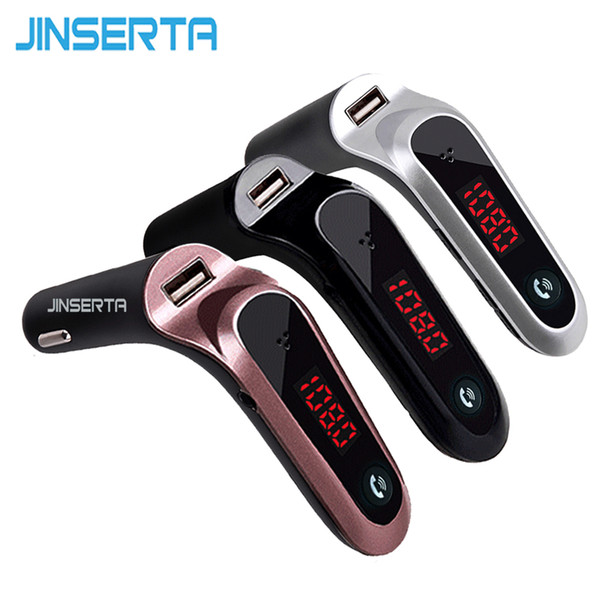 JINSERTA 4-in-1 Hands Free Wireless Bluetooth FM Transmitter S7 AUX Modulator Car Kit MP3 Player SD USB LCD Car Accessories