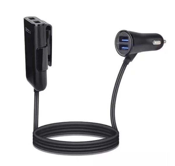 Hot Sale 4 Port USB Car Charger 5V 3.1A Chargers Mobile phone Accessories QC 3.0 Car Charger with USB Cable