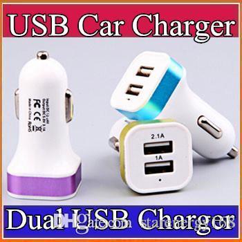 100X Dual port car usb charger adapter for iphone 5 5S 6 6S 7 Plus samsung galaxy s7 Note4 3 usb Universal car charger N-SC