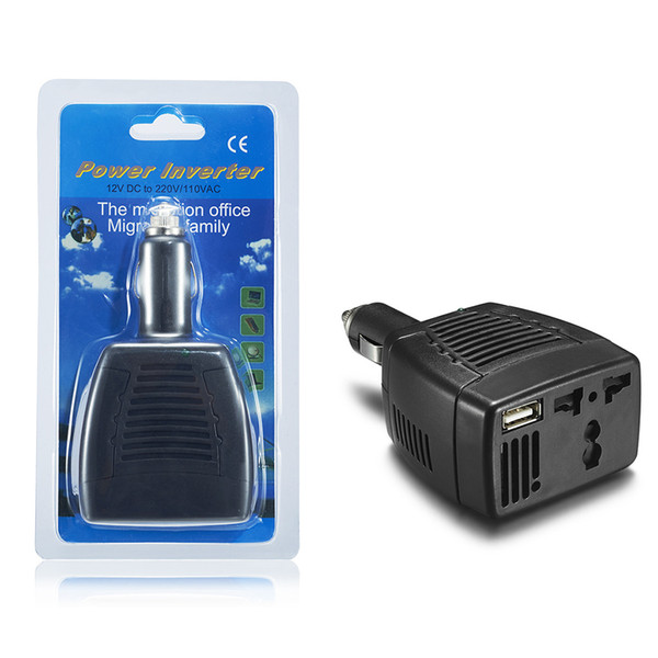 Car 75W 12V DC To 110/220V AC Car Power Inverter Adapter + USB 5V Charger For Laptop