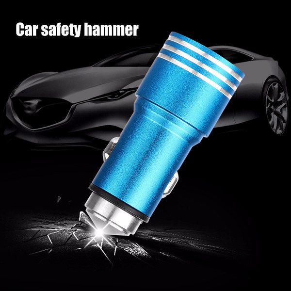 Fast Charge 5V 2.1A Dual USB Car Charger Aluminium Alloy Car-charger Emergency Safety Hammer For for iPhone Samsung Xiaomi HTC Mobile Phone