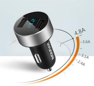 Hyundai car charger car charge a tow two cigarette holder plug USB car multifunctional mobile phone charge