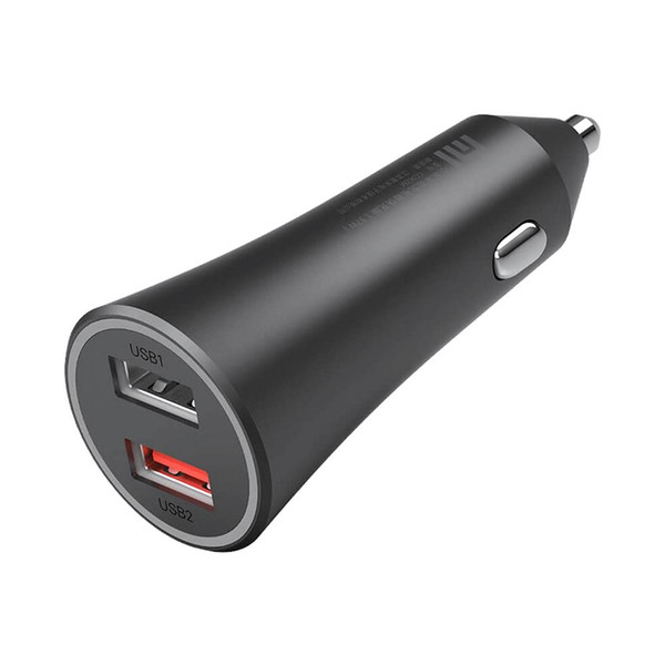 CC06ZM Car Charger 37W Fast Charge Version Dual USB Port Output With LED Light - Black