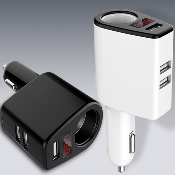 The New Arrive Universal Car Charger Digital Display Double USB Fast Power Charging With A Chimney Multifunction Car Mobile Phone Charger