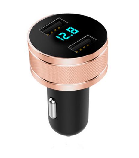 2018 New Update Universal Car Charger 2 USB Ports Digital Display Shine Intelligent Car Mobile Phone Fast Charger Luminescence 10PCS EMS