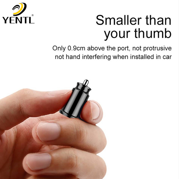 free shipping yentl Mini USB Car Charger For Mobile Phone Tablet GPS 3.1A Fast Charger For Mobile Phone Tablet GPS Dual USB Car Charger