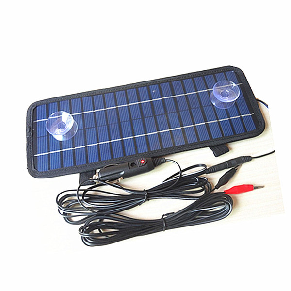 12V 4.5W Multipurpose Portable Solar Battery Charger for Car Automobile Motor Tractor Boat Solar Battery Panel Power+Car Charger