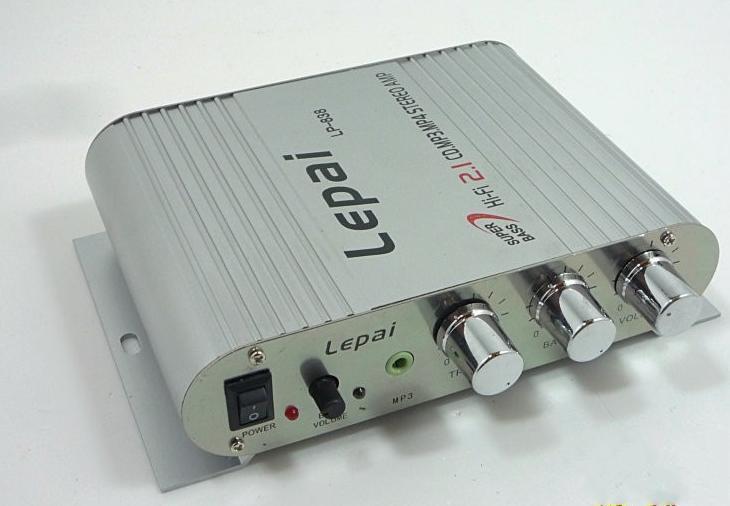 Lepai LP-838 3 Channel Mini car Amplifier Stereo power amplifier Free shipping 1pc S638