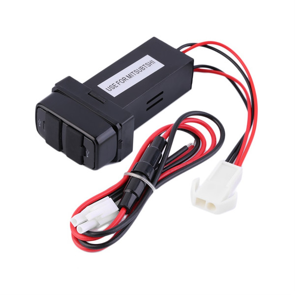 Wholesale- 2016 New Dual USB Ports Dashboard Mount Fast Charger 5V for Mitsubishi Car for phone for mp3/4Hot Selling