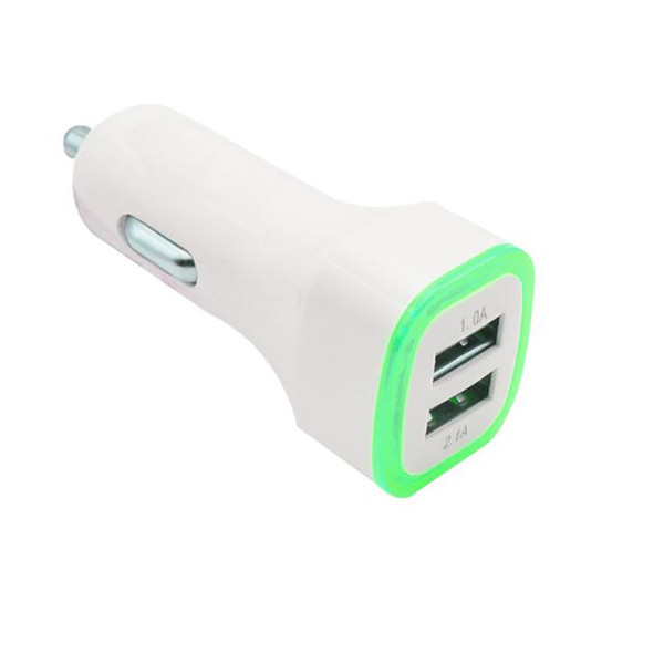 hot 5V 2.1A Dual USB Ports Led Light Car Charger Adapter Universal Charing Adapter for iphone Samsung S7 HTC LG Cell phone