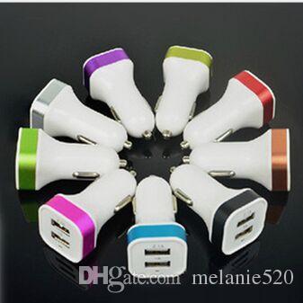 500pcs/lot dual port car usb charger adapter for iphone6 plus 5s 5 4s samsung galaxy s5 note4 2 usb Universal car charger